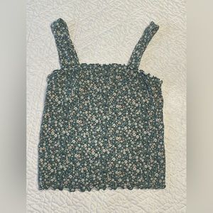 American Eagle Green Floral Tank Size XS